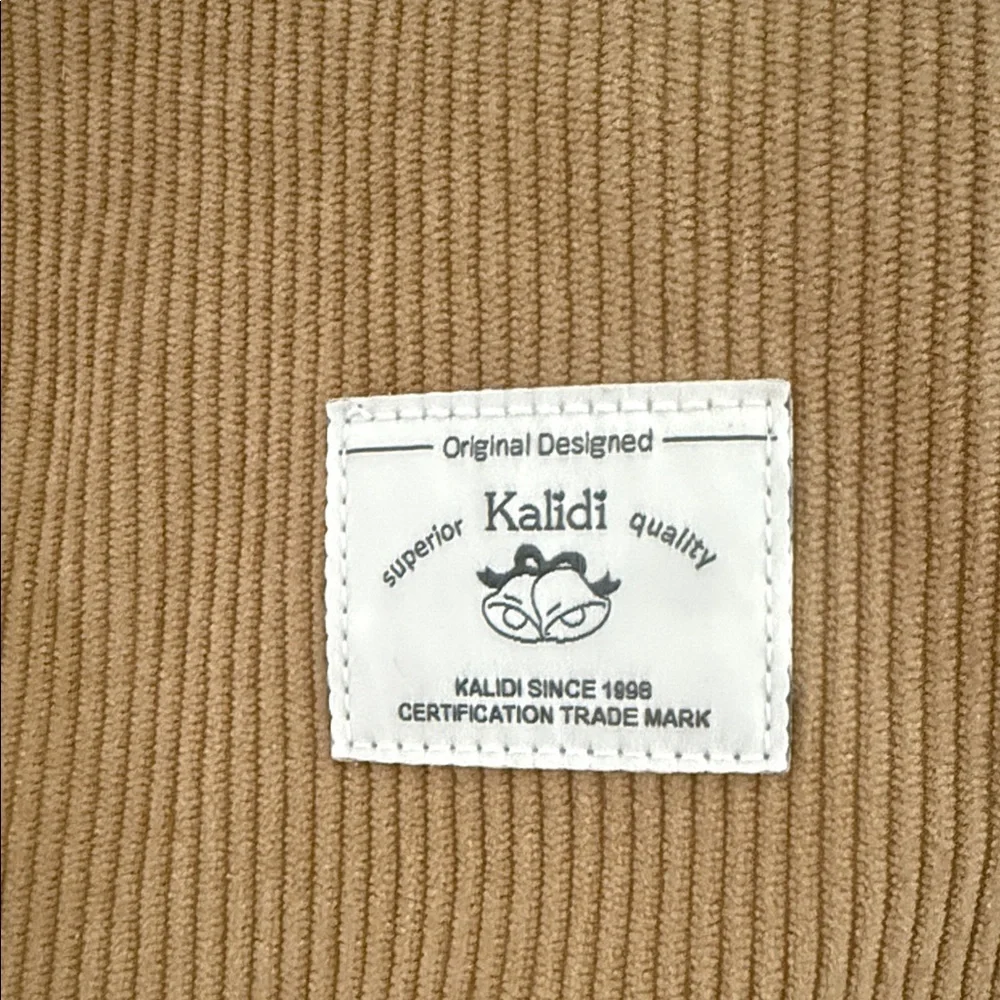 Kalidi Stylish Tan Corduroy Women's Tote Bag